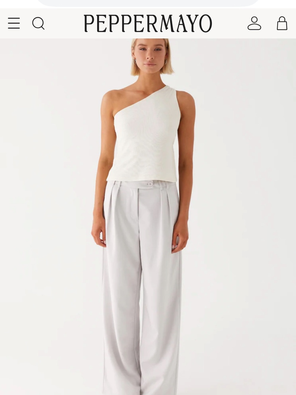 Peppermayo Safiya One Shoulder Top White Size 6 Small